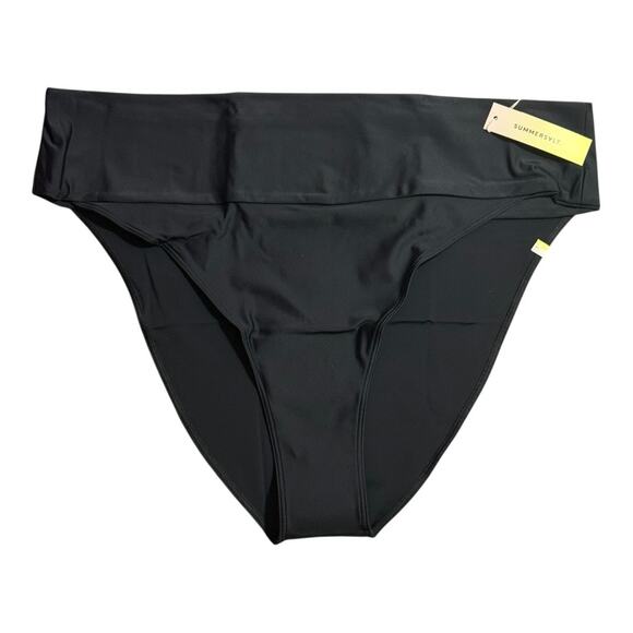 NWT SUMMERSALT Sweetheart Coast Bikini Bottom Black - Size 22 - Picture 2 of 7
